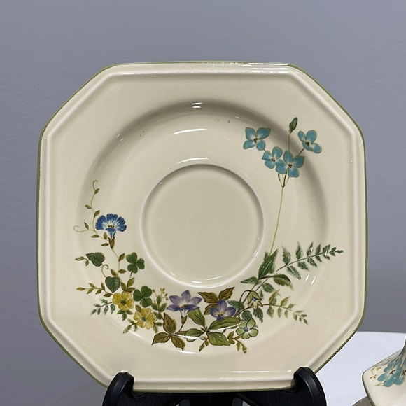 Mikasa Continental Ivory Greenery porcelain tea 4 cups saucers and Sugar bowl - Picture 4 of 13